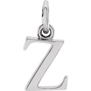 Sterling Silver Lowercase Initial z 16" Necklace