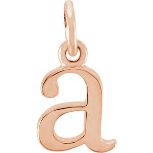 18K Rose Gold-Plated Sterling Silver Lowercase Initial a Charm/Pendant