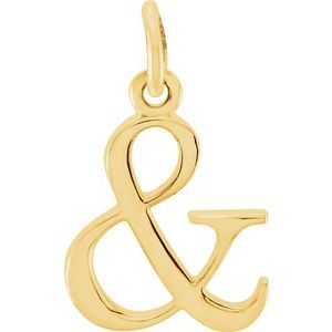 18K Yellow Gold-Plated Sterling Silver Ampersand Charm/Pendant