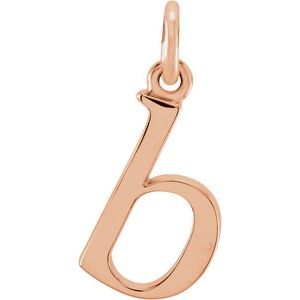 18K Rose Gold-Plated Sterling Silver Lowercase Initial b Charm/Pendant
