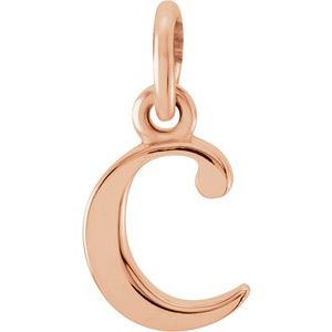 18K Rose Gold-Plated Sterling Silver Lowercase Initial c Charm/Pendant