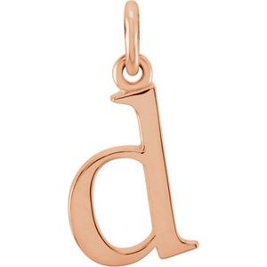 18K Rose Gold-Plated Sterling Silver Lowercase Initial D Charm/Pendant
