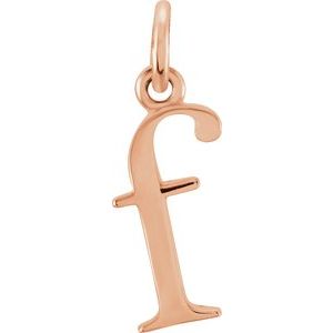 18K Rose Gold-Plated Sterling Silver Lowercase Initial f Charm/Pendant