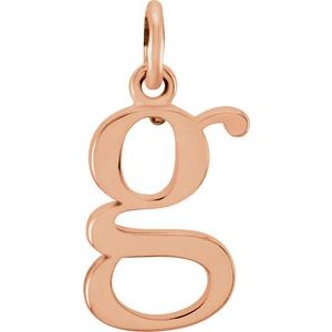 18K Rose Gold-Plated Sterling Silver Lowercase Initial g Charm/Pendant