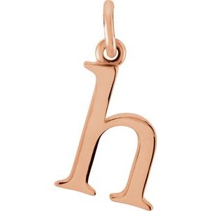 18K Rose Gold-Plated Sterling Silver Lowercase Initial h Charm/Pendant