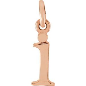 18K Rose Gold-Plated Sterling Silver Lowercase Initial i Charm/Pendant
