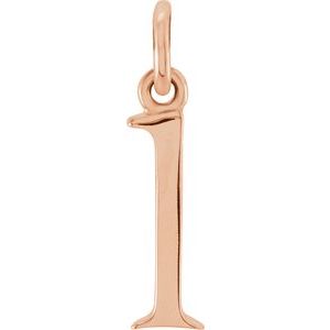 18K Rose Gold-Plated Sterling Silver Lowercase Initial l Charm/Pendant