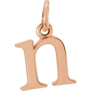 18K Rose Gold-Plated Sterling Silver Lowercase Initial n Charm/Pendant