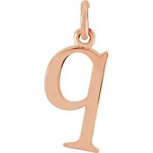 18K Rose Gold-Plated Sterling Silver Lowercase Initial q Charm/Pendant
