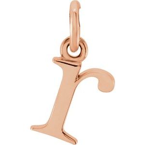 18K Rose Gold-Plated Sterling Silver Lowercase Initial r Charm/Pendant