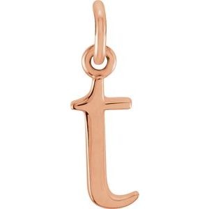 18K Rose Gold-Plated Sterling Silver Lowercase Initial t Charm/Pendant