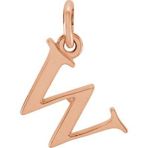 18K Rose Gold-Plated Sterling Silver Lowercase Initial w Charm/Pendant