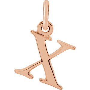 18K Rose Gold-Plated Sterling Silver Lowercase Initial x Charm/Pendant