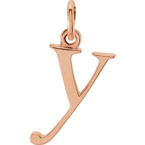 18K Rose Gold-Plated Sterling Silver Lowercase Initial y Charm/Pendant