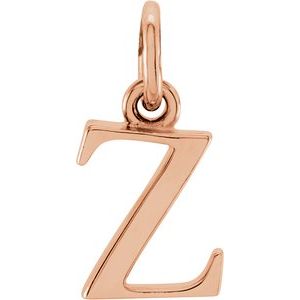 18K Rose Gold-Plated Sterling Silver Lowercase Initial z Charm/Pendant