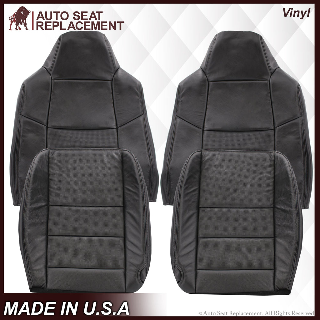 2002-2007 Ford F-250/F-350 Lariat Seat Cover in Black with Perforated Inserts: Choose From Variants