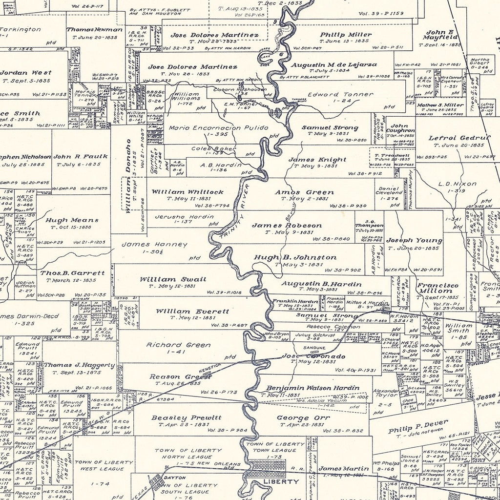 Vintage Map of Liberty County, Texas 1926