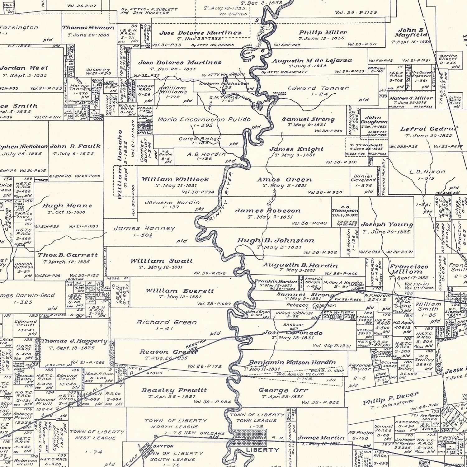 Vintage Map of Liberty County, Texas 1926