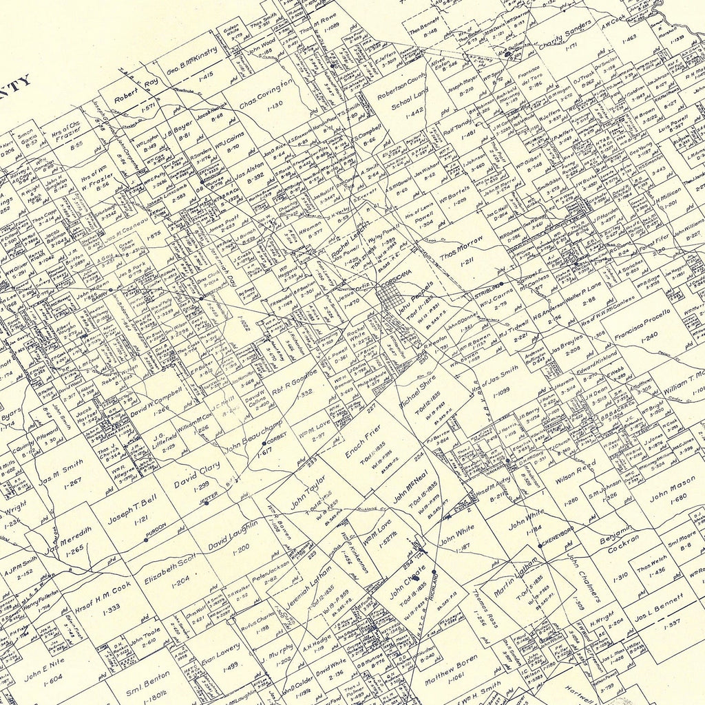 Vintage Map of Navarro County, Texas 1924