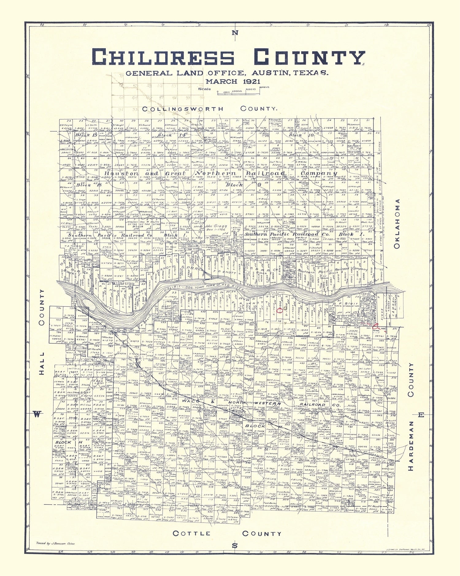 Vintage Map of Childress County, Texas 1921