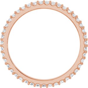 14K Rose 3/8 CTW Natural Diamond Eternity Band Size 7