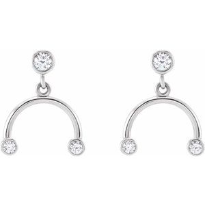 14K White Gold 1/5 Natural Diamond Mobile Earring – image 2