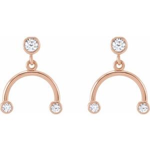 14K Rose Gold 1/5 Natural Diamond Mobile Earring