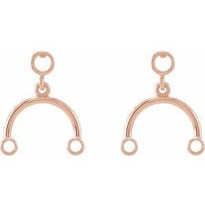 14K Rose Gold 2.5 mm Round Accented Mobile Earring – image 2