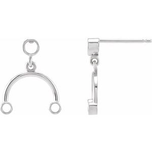 Sterling Silver 2.5 mm Round Accented Mobile Earring
