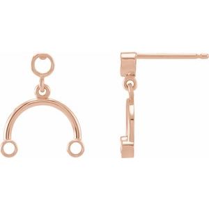 14K Rose Gold 2.5 mm Round Accented Mobile Earring