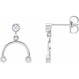 14K White Gold 1/5 Natural Diamond Mobile Earring