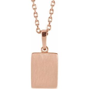 14K Rose Gold Natural White Sapphire 16-18" Necklace