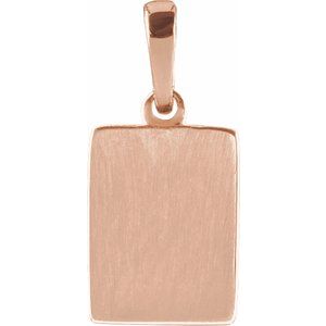 14K Rose Gold Natural White Sapphire Charm/Pendant