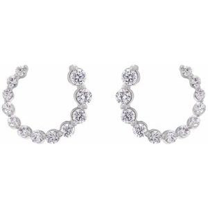 14K White Gold 1/2 CTW Natural Diamond Front-Back Earrings – image 2