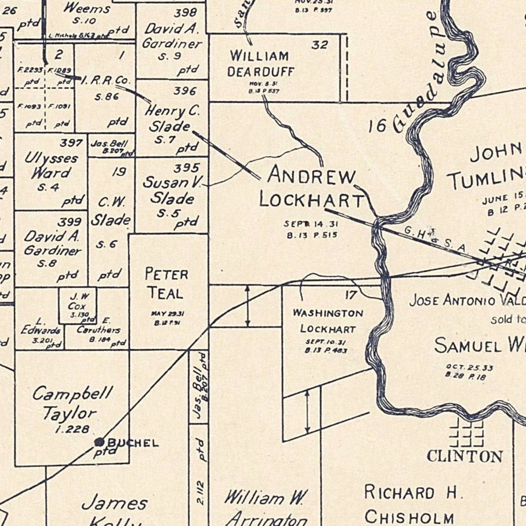 Vintage Map of DeWitt County, Texas 1920