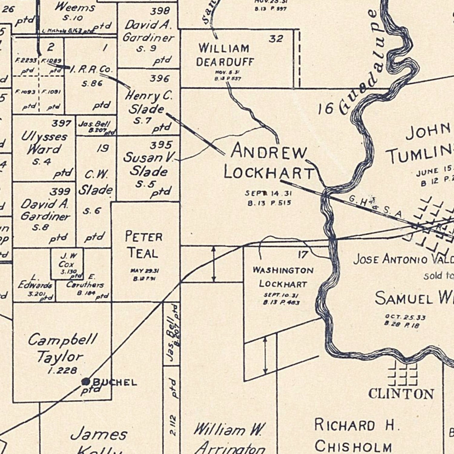 Vintage Map of DeWitt County, Texas 1920
