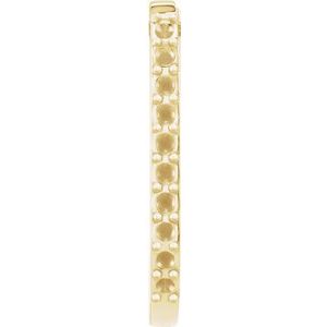 14K Yellow Gold 1.5 mm Round 20 mm Accented Hoop Earring