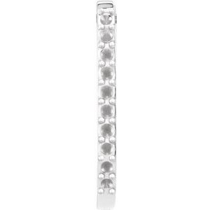 14K White Gold 1.5 mm Round 20 mm Accented Hoop Earring