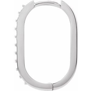 14K White Gold 1.5 mm Round 20 mm Accented Hoop Earring – image 2