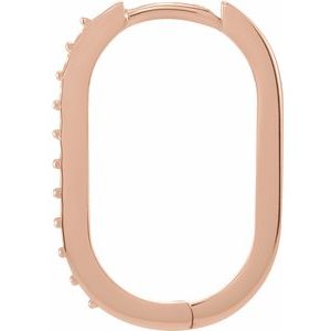 14K Rose Gold 1.5 mm Round 14 mm Accented Hoop Earring