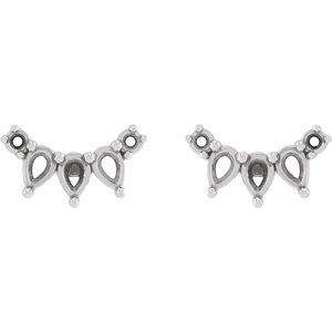 Platinum Accented Curved Bar Earring – image 2