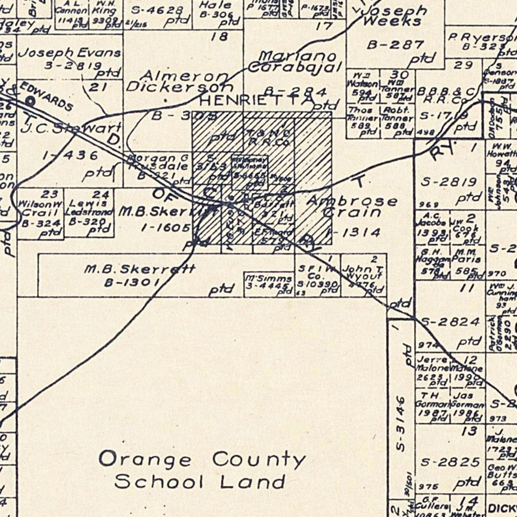 Vintage Map of Clay County, Texas 1924