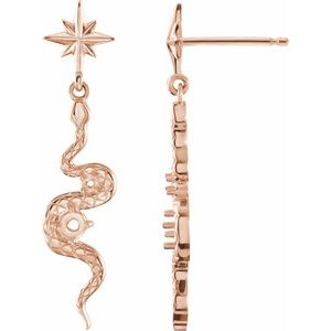 14K Rose Gold Accented Left Snake Earring Mounting