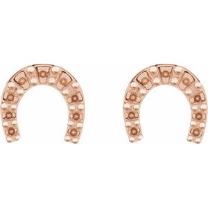 14K Rose Gold Accented Horseshoe Earring Mounting – image 2