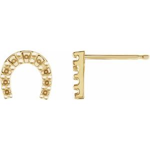 14K Yellow Gold Accented Horseshoe Earring Mounting
