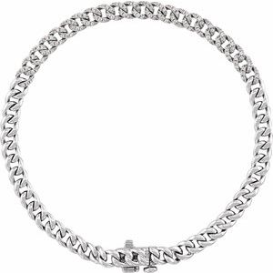 14K White Gold 1/2 CTW Natural Diamond Link 7 1/4" Bracelet