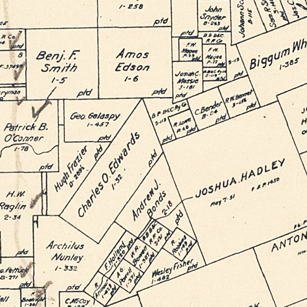 Vintage Map of Grimes County, Texas 1922