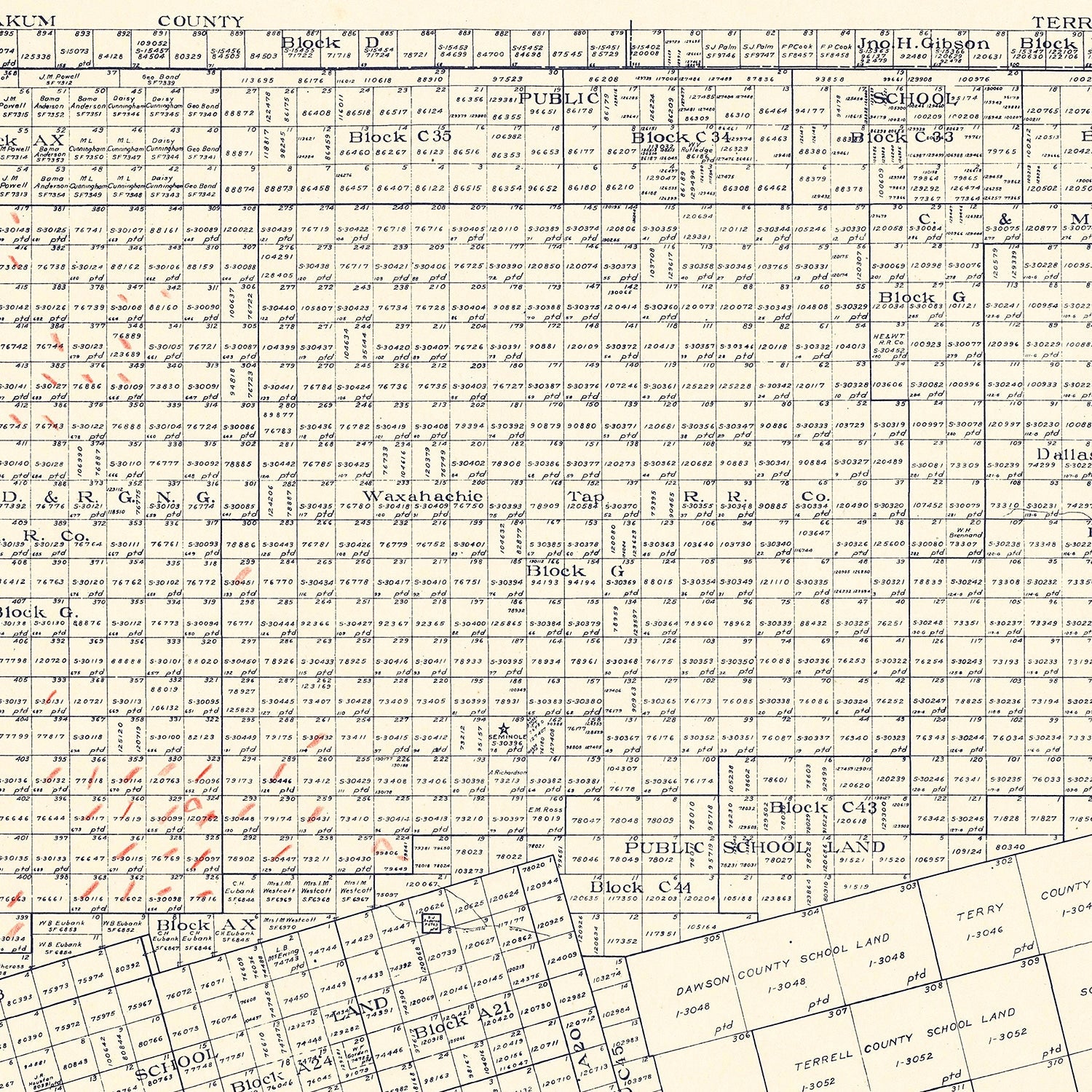 Vintage Map of Gaines County, Texas 1922