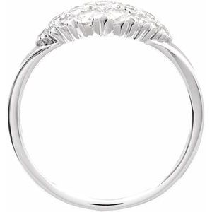 14K White Gold 1/2 CTW Natural Diamond Cluster Ring