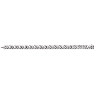 14K White Gold 1 1/2 CTW Natural Diamond Link 7" Bracelet – image 2